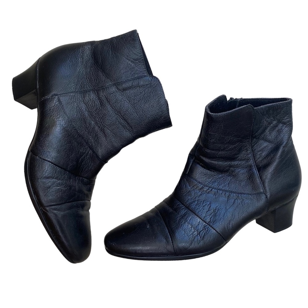Munro American Black Zip up Bootie Faith Black Kid Size 9.5 Wide - Picture 2 of 11
